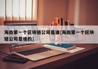 海南第一个区块链公司是谁[海南第一个区块链公司是谁的]